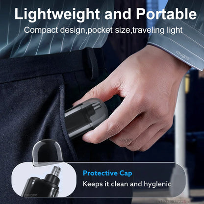 USB Rechargeable Nose & Ear Hair Trimmer – Mini Electric Grooming Shaver for Men