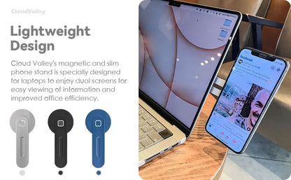 Magnetic Foldable Laptop & Phone Holder for Monitor Side Mount