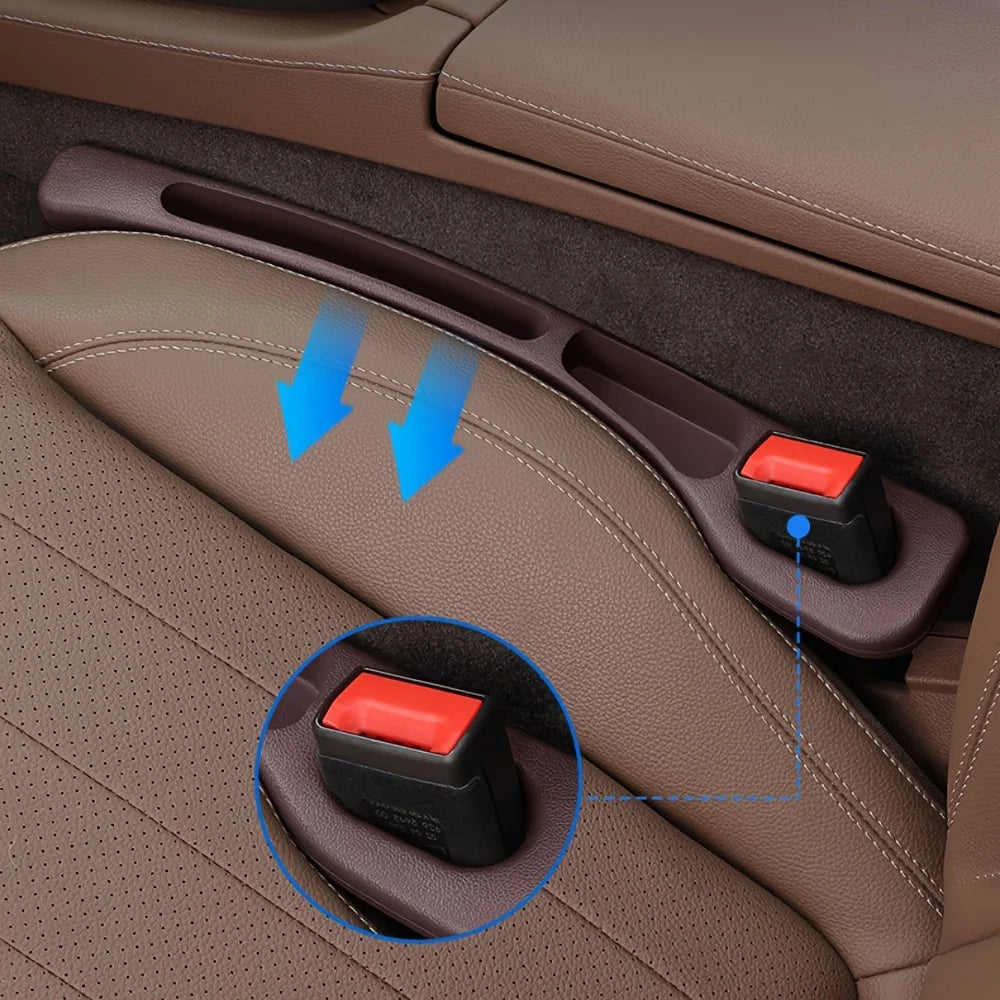 2PCS Car Seat Gap Filler Organizer – PU Waterproof Gap Plug with Storage Slots