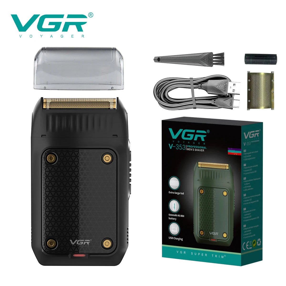 VGR V-353 Electric Shaver – Portable Rechargeable Mini Beard Razor for Men
