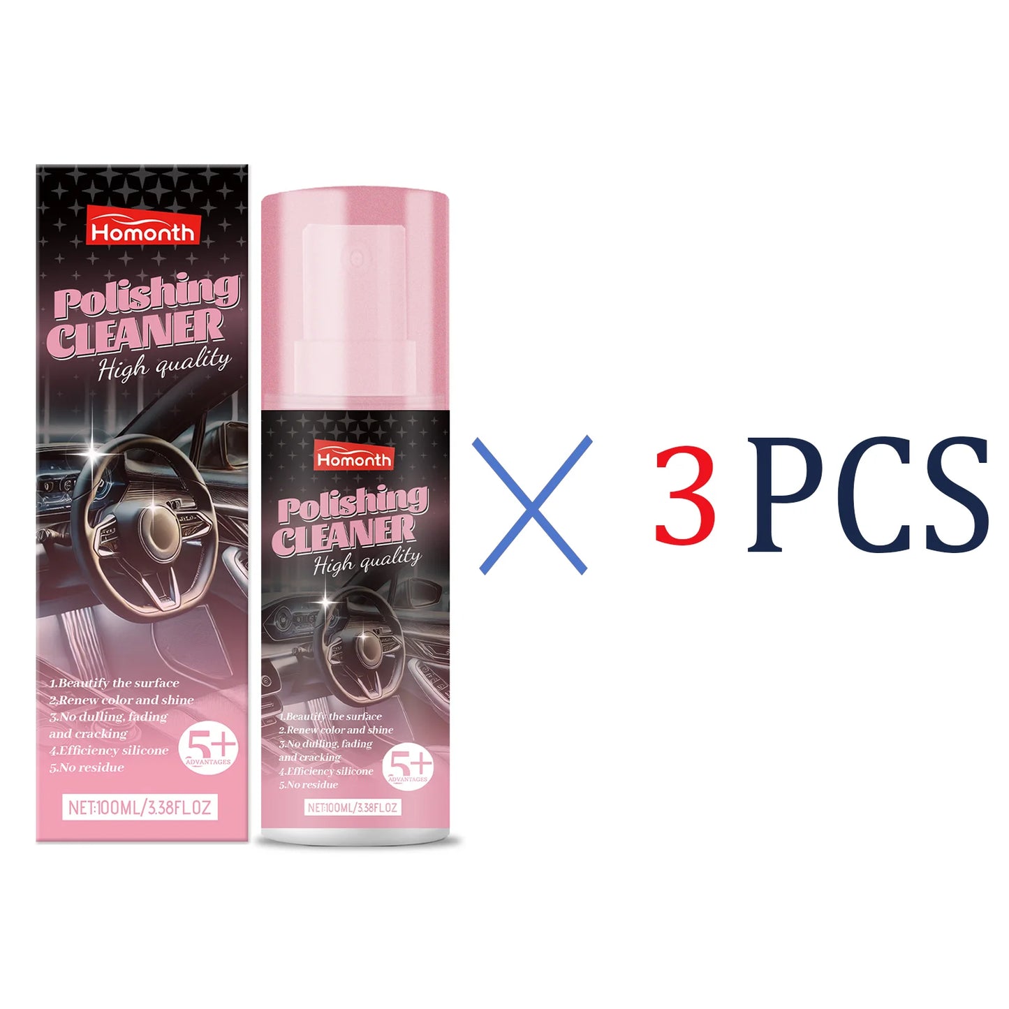 100ml Car Interior Polish & Shine Cleaner Spray