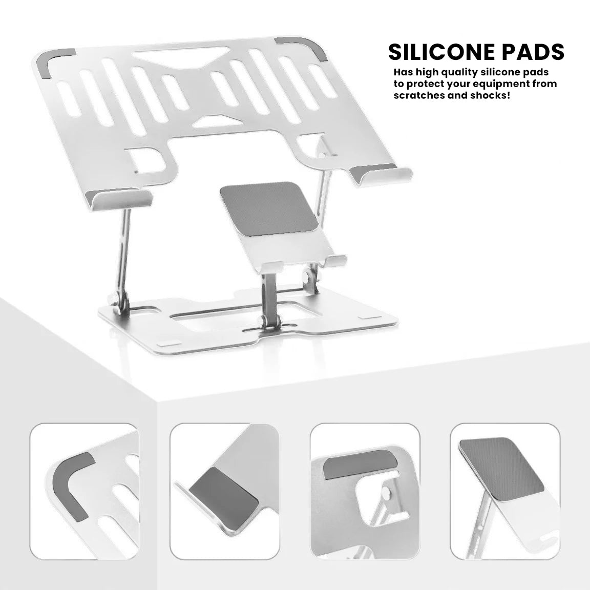 MultiFunctional Stand With Foldable Enhances Ventilation Adjustable Laptop Stand With Adjustable Phone Mount for Office Homes