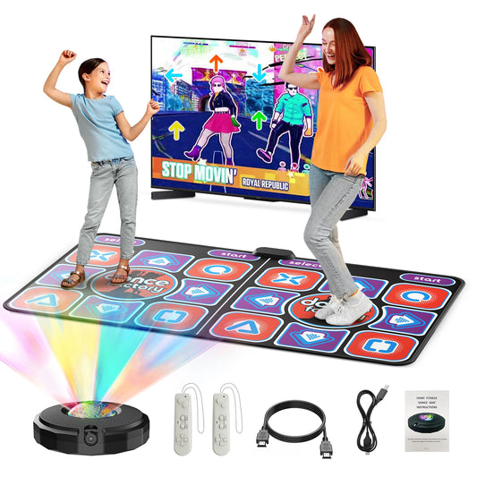 Double Dance Mat for TV – 2 Player Music Game Mat with Controllers