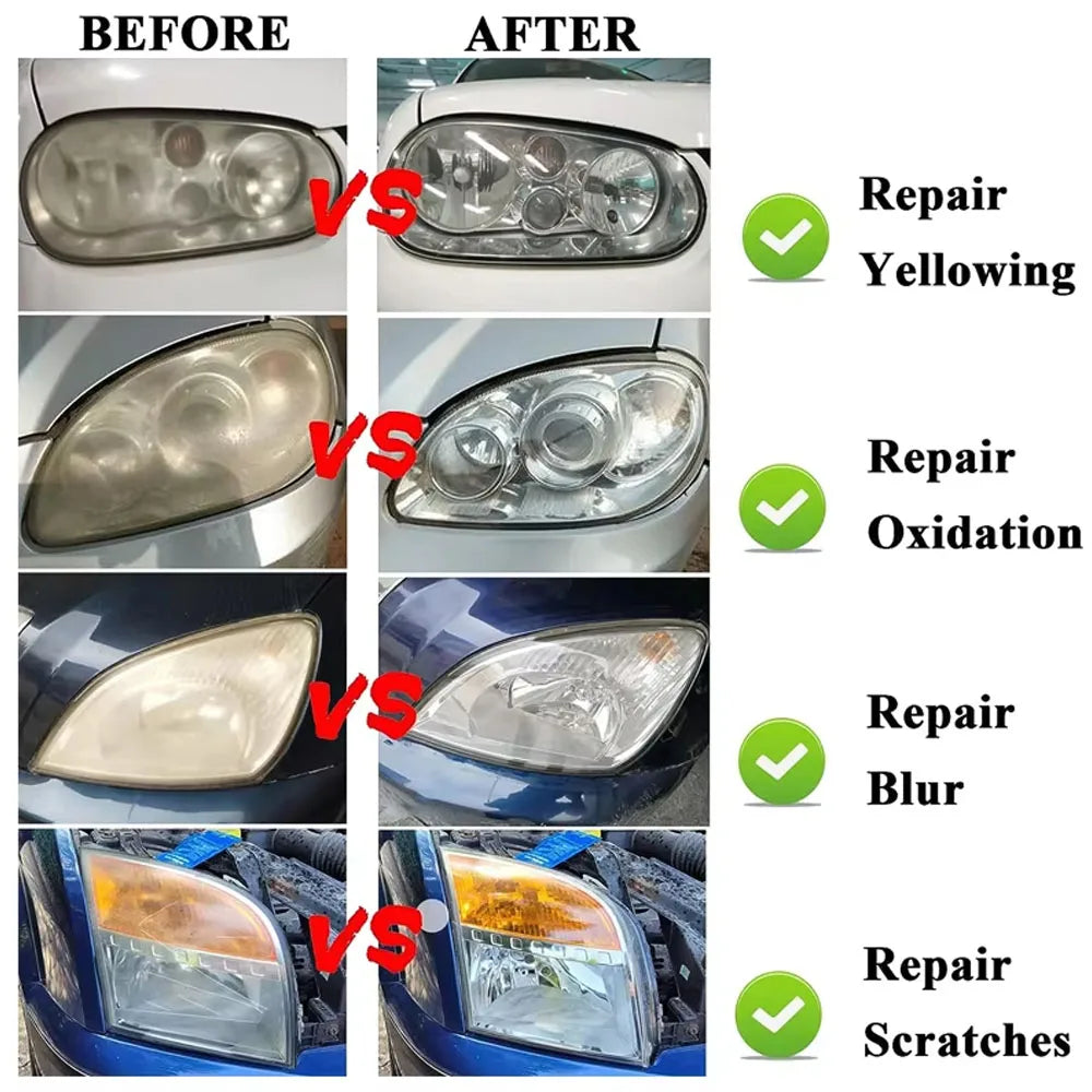 Car Headlight Polishing Kit 100ML – Headlamp Restoration & Cleaning Liquid Polymer Tool