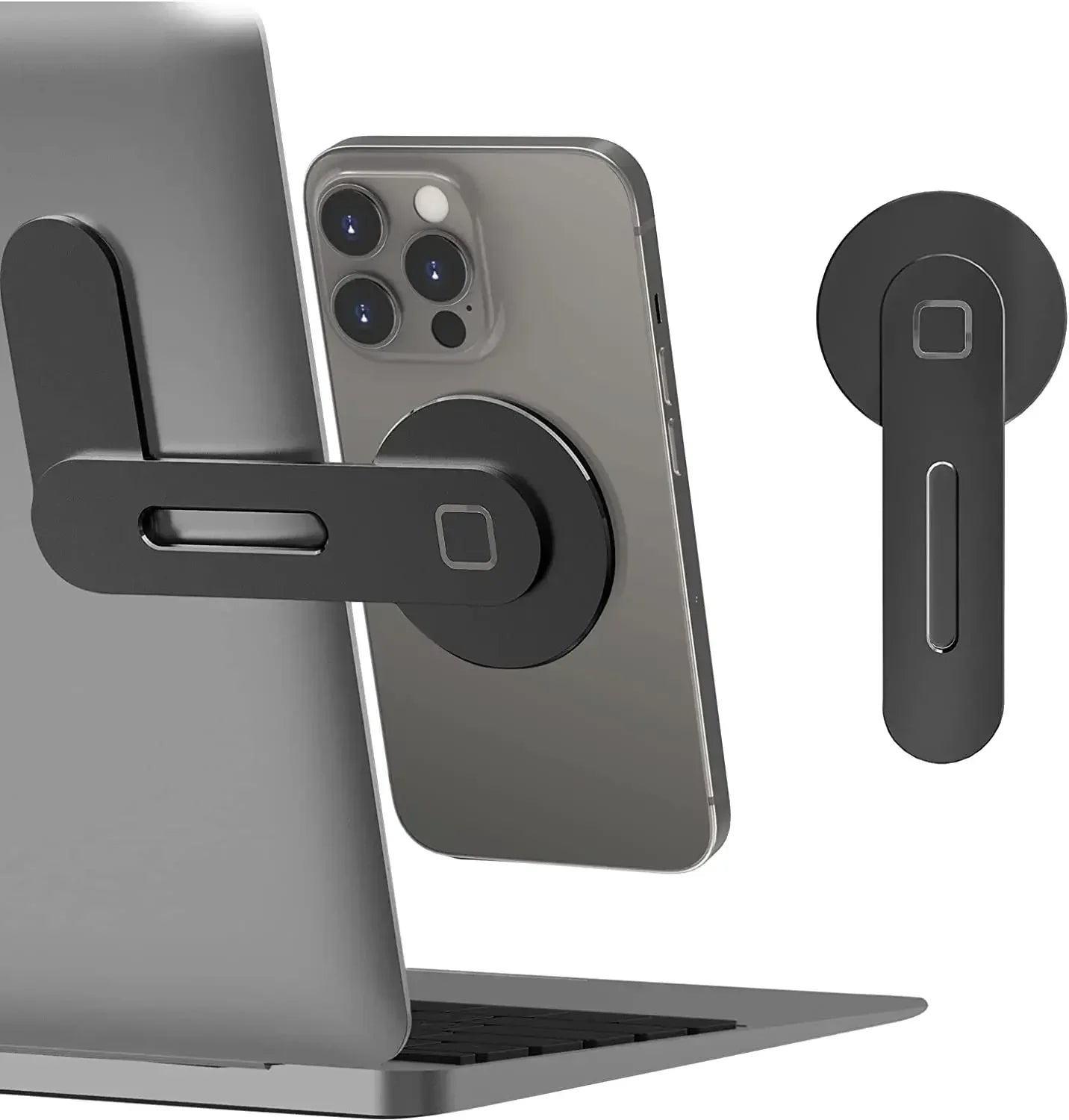 Magnetic Foldable Laptop & Phone Holder for Monitor Side Mount