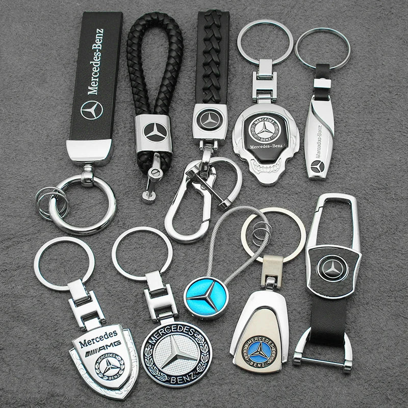 Metal/Leather Keychain Hand-Woven Key Rope Key Ring Key Holder For Mercedes Benz AMG W204 W205 W212 W213 W221 W117 W177 GLA GLE