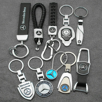 Metal/Leather Keychain Hand-Woven Key Rope Key Ring Key Holder For Mercedes Benz AMG W204 W205 W212 W213 W221 W117 W177 GLA GLE