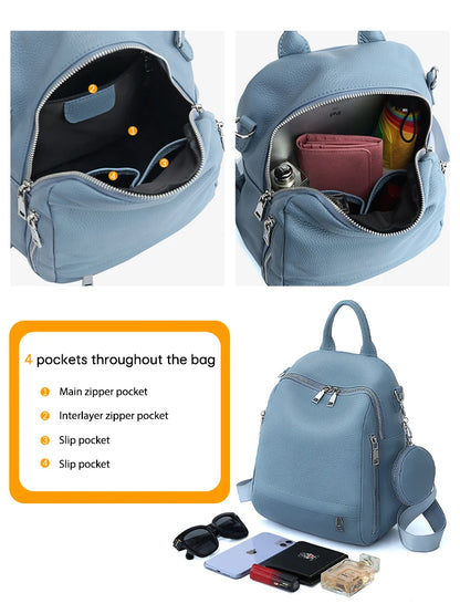 Zency Genuine Leather Women’s School & Travel Backpack