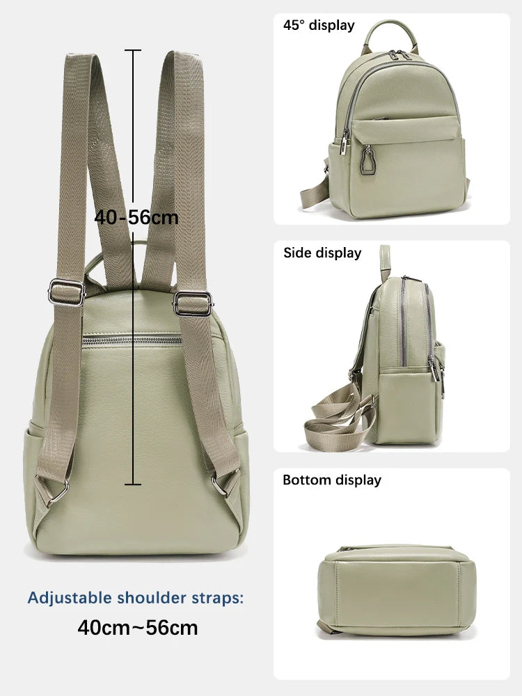 Zency 100% Genuine Leather Women’s Backpack – High Quality Travel, School & Commuter Bag