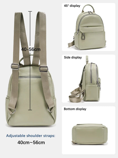 Zency 100% Genuine Leather Women’s Backpack – High Quality Travel, School & Commuter Bag
