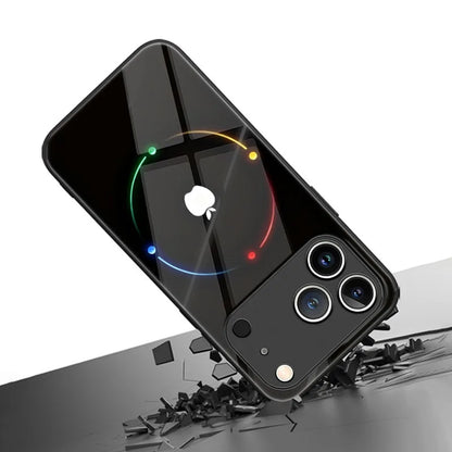 Colorful Halo For Apple Pattern Tempered Glass Phone Case For iPhone 17 16 15 14 13 12 11 Pro Max 17 Air 7 8 Plus XR XS X Cover