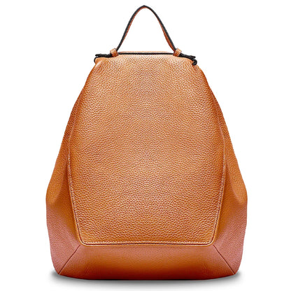 Zency Classic Genuine Leather Women’s Backpack – Khaki Roomy Satchel with A4 & iPad Storage