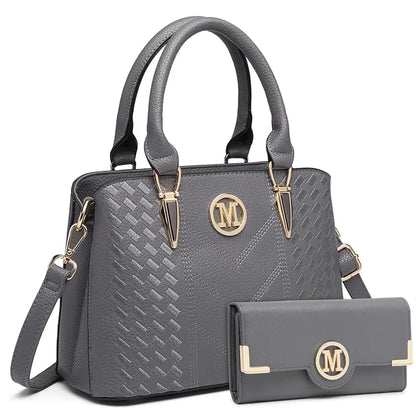 Miss Lulu WOMEN'S handbag Medium WOMEN'S Shopper Set Elegant PU leather handbag Ideal for Everyday Work