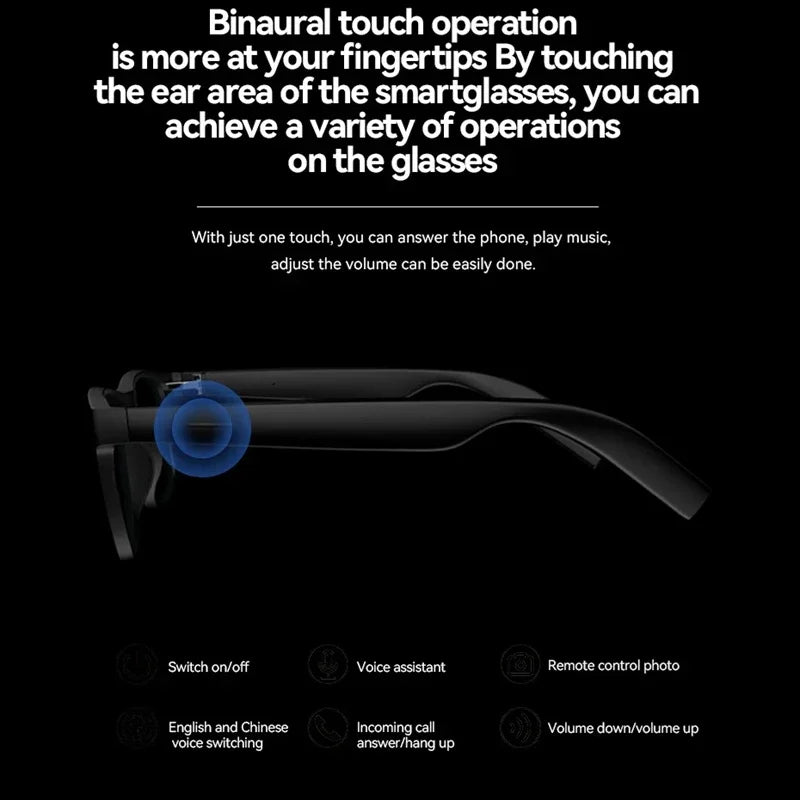 Lenovo NEW 1600W Sunglasses Wireless Bluetooth AI Glasses Smart Remote Control Touch Photo Recording Voice Assistant Translator