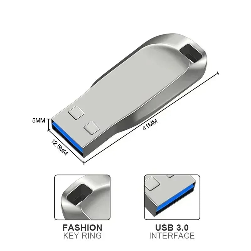 USB 3.0 Mini Flash Drive – High Speed Metal Waterproof Memory Stick 8GB