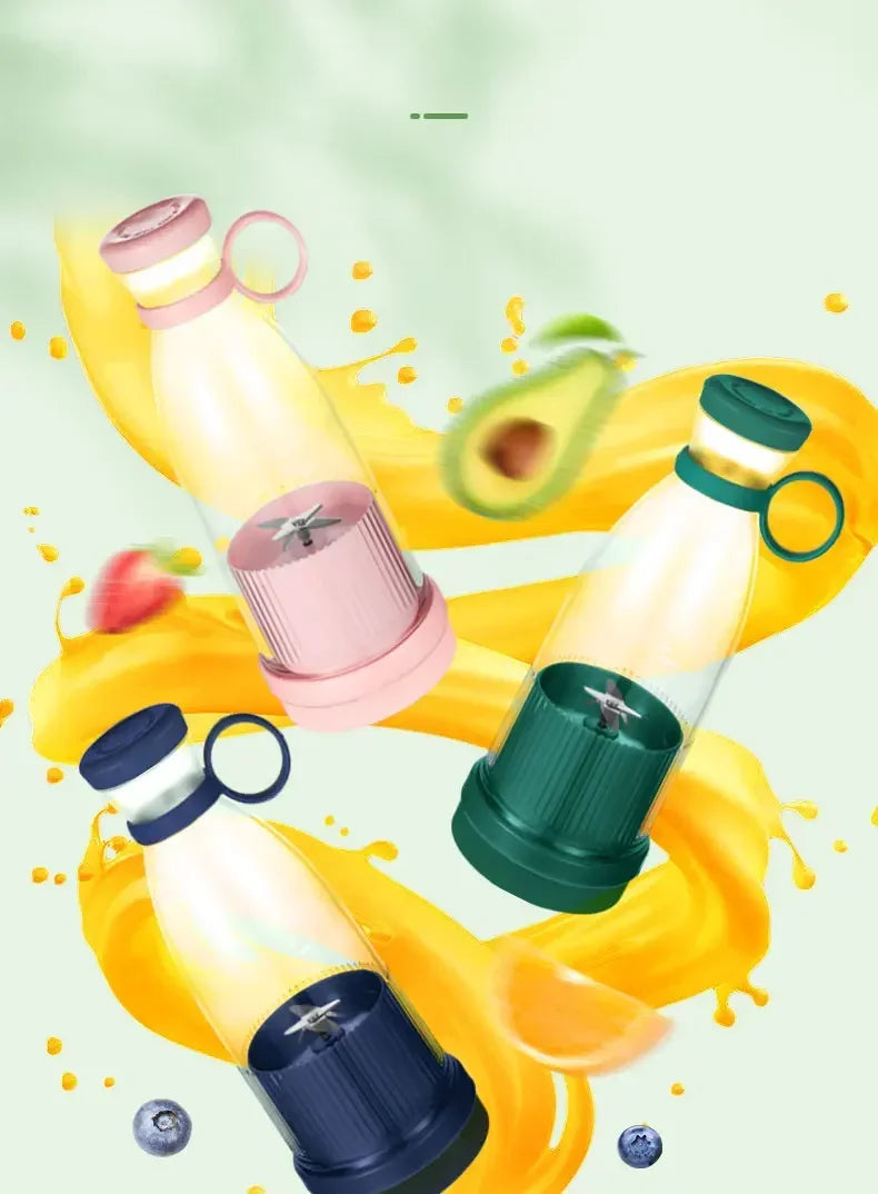 Portable Electric Juicer Cup – USB Mini Blender with 6 Blades for Smoothies & Milkshakes