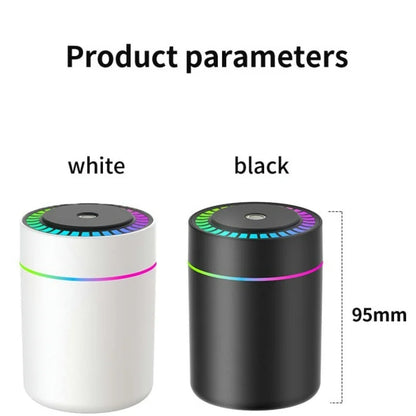 Mini USB Air Humidifier 180ml – Aroma Diffuser & Essential Oil Mist Maker with LED Light