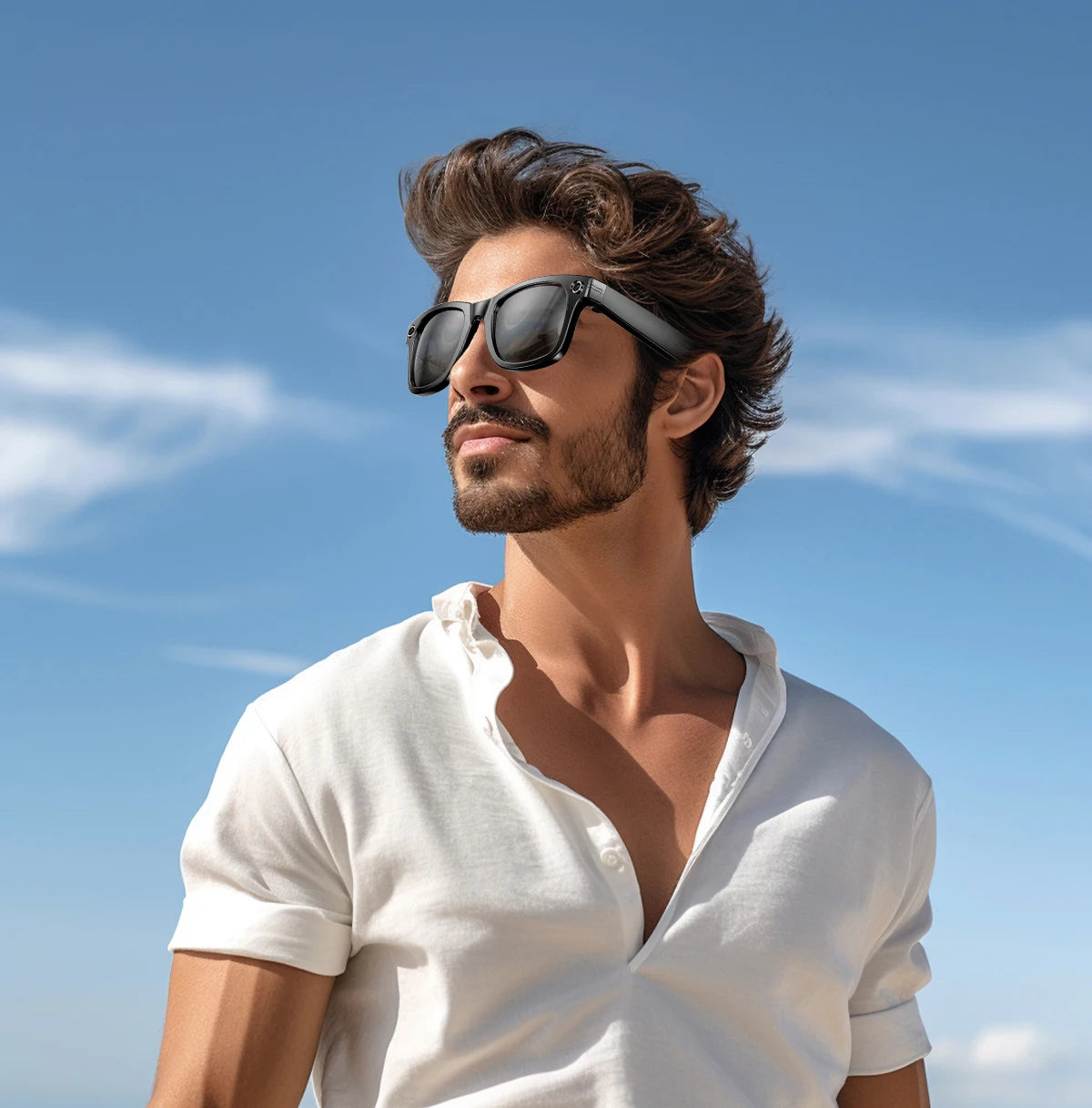 AI Smart Camera Glasses – Photo/Video Recording, Translation & Call Sunglasses (Waterproof)