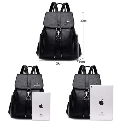 Luxury Soft Leather Women’s Backpack – Fashion School & Shoulder Bag for Girls