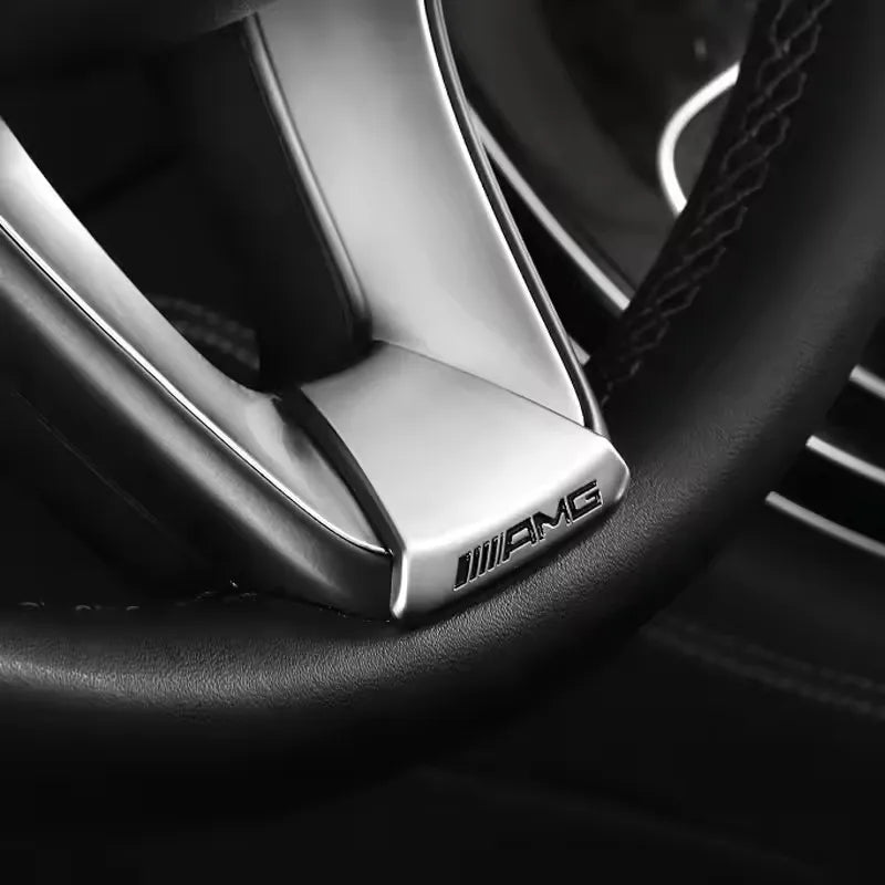 Car Emblem Badge Steering Wheel Decoration Trim Sticker For Mercedes Benz AMG W206 W204 W205 W212 W213 W221 W222 W223 W251 W464