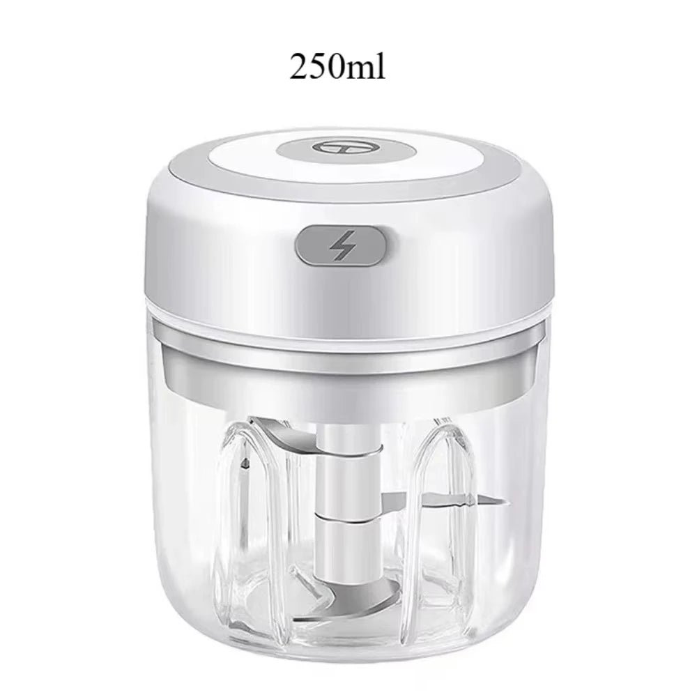 Electric Garlic Mincer 250ml – USB Portable Mini Food Chopper for Vegetables & Onion
