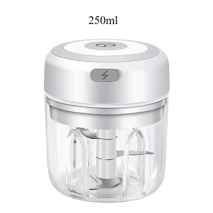 Electric Garlic Mincer 250ml – USB Portable Mini Food Chopper for Vegetables & Onion