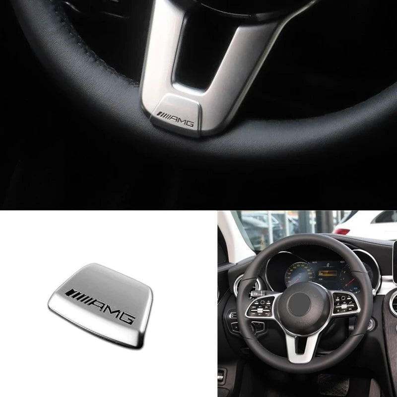 Car Emblem Badge Steering Wheel Decoration Trim Sticker For Mercedes Benz AMG W206 W204 W205 W212 W213 W221 W222 W223 W251 W464
