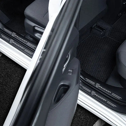 Car Accessories Car Door Sill Protector Welcome Pedal Decoration Leather Stickers For New Peugeot 206 208 207 3008 308 2008 107