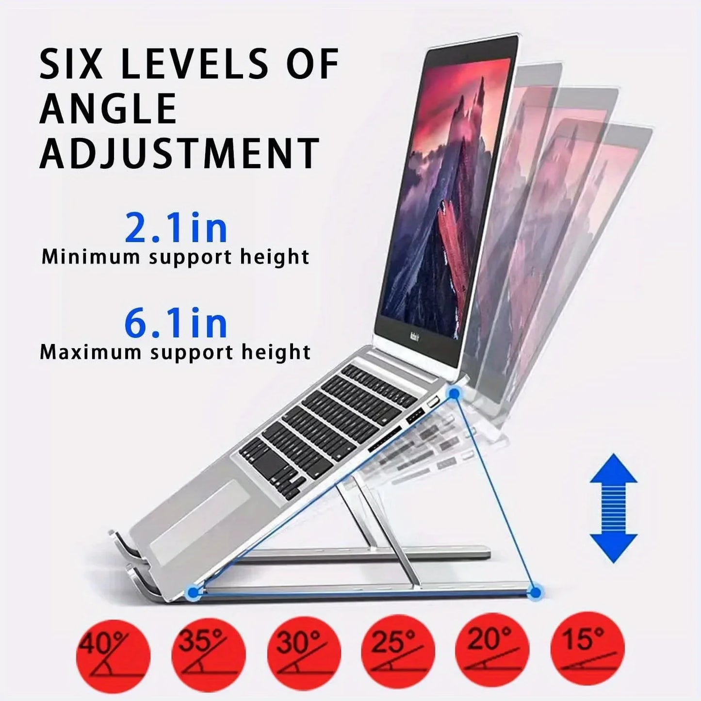 Adjustable Aluminum Laptop Stand – Foldable & Portable