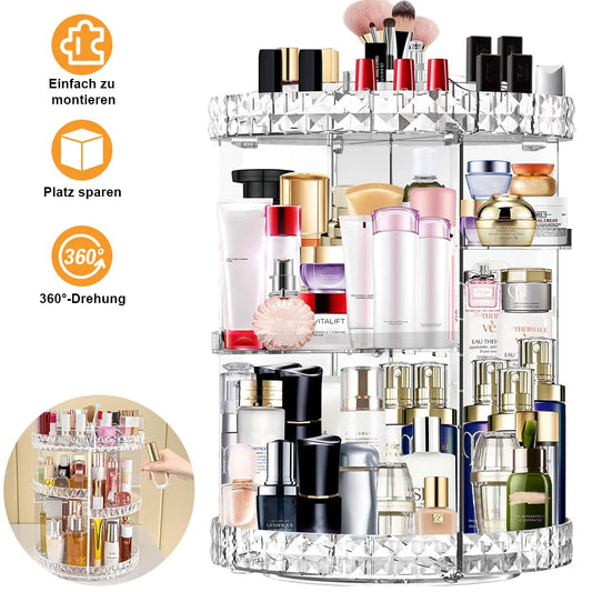 360° Rotating Makeup Organizer Clear Turntable Lazy Susan Organizer Spinning Cosmetic Storage Display Case Cosmetic Organiser
