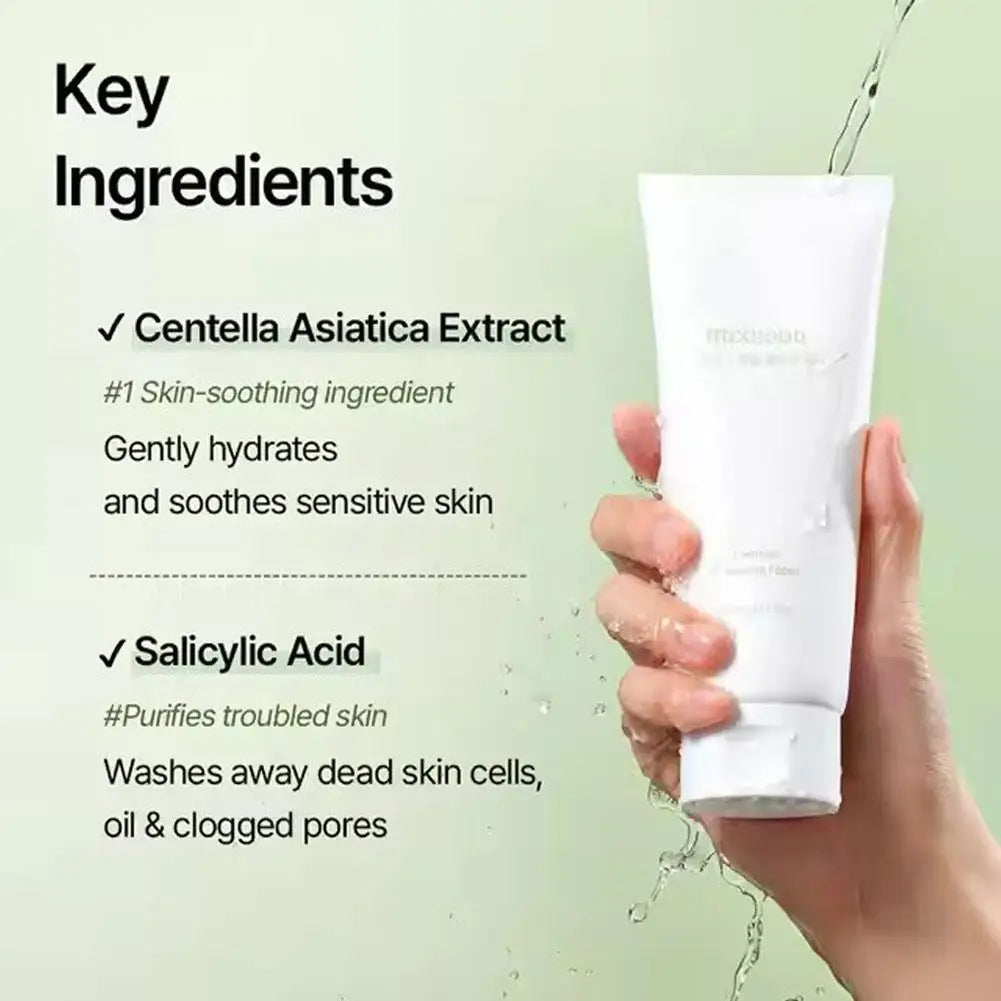 Centella Asiatica & Soybean Facial Cleanser 150ml Deep Pore Cleansing Oil Control Gentle Face Wash Refreshing Reduce Dark Spots