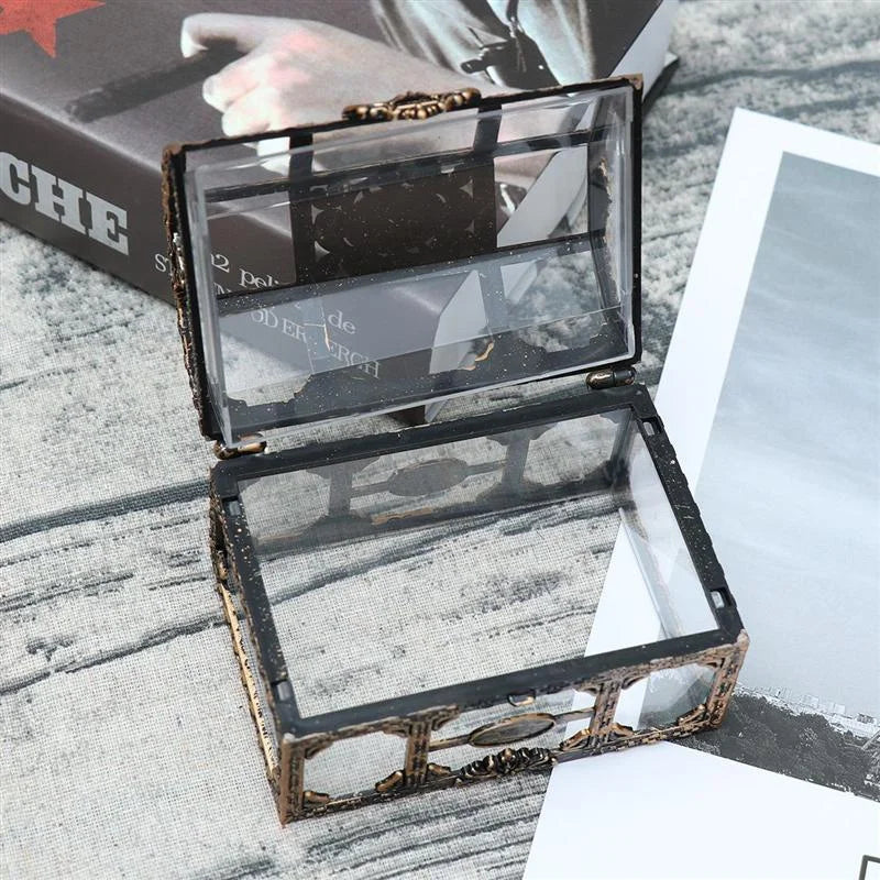 Transparent Treasure Chest Jewelry Box – Crystal Gem Storage Organizer