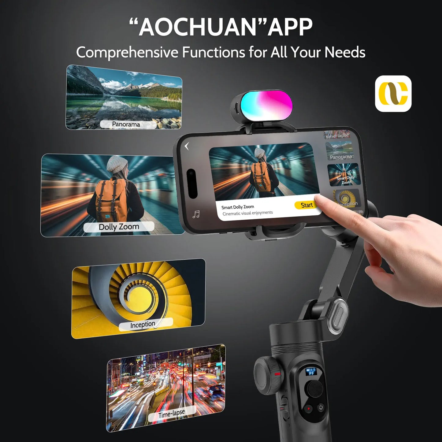 Pro 3-Axis Gimbal Stabilizer for iPhone & Android