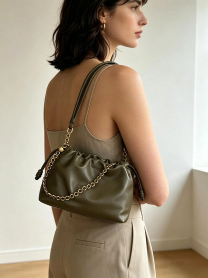 Designer stylish high-end textured leather cloud bag, luxurious ladies' high-quality shoulder and crossbody bag