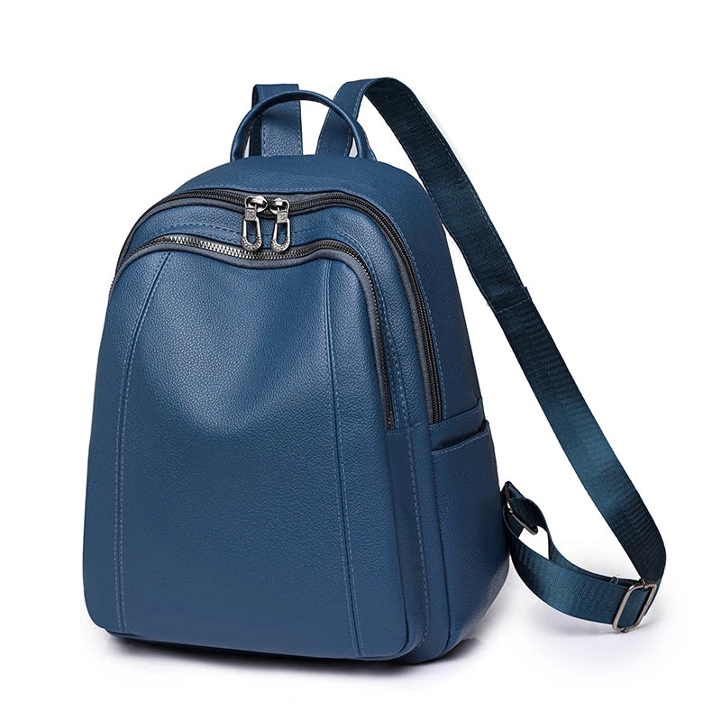 High Quality Vintage Leather Women’s Backpack – Large Capacity School & Travel Bag