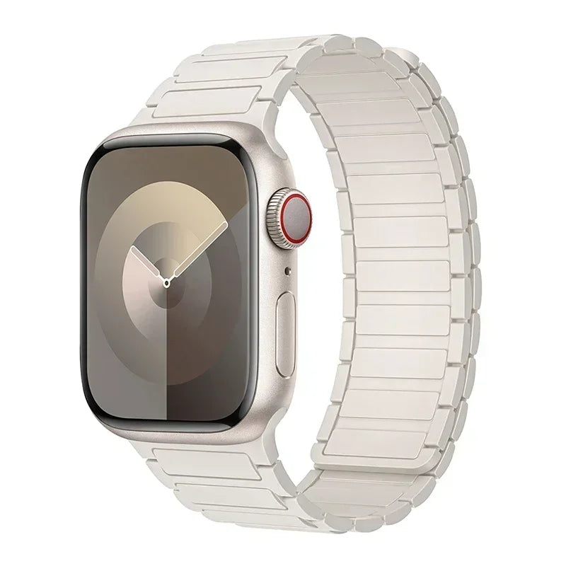 Magnetic Silicone Loop Band for Apple Watch – Adjustable Strap for Series 9/8/7/6/5/4/3/SE/Ultra