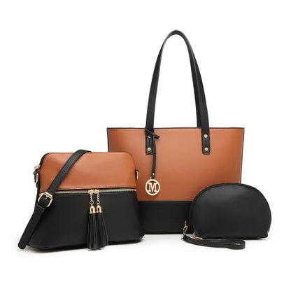 Miss Lulu 3PCS Women’s Handbag Set – Large Tote, Shoulder Bag & Briefcase