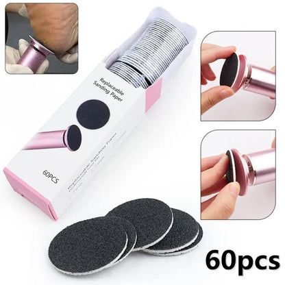 60PCS Replacement Sandpaper Discs for Electric Foot Callus Remover