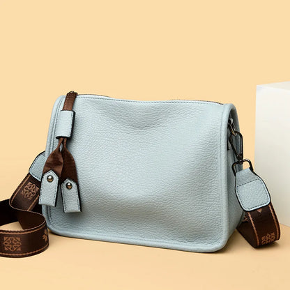 High Quality Genuine Leather Women’s Tote Bag – Soft Cowhide Shoulder & Crossbody Messenger Bag