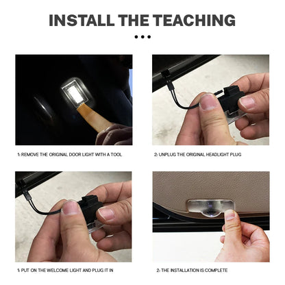 2Pcs Car Door Welcome Lights Projector Lamps Accessories For Peugeot 206 307 308 207 3008 208 407 508 2008 5008 301