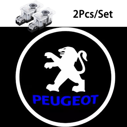 2Pcs Car Door Welcome Lights Projector Lamps Accessories For Peugeot 206 307 308 207 3008 208 407 508 2008 5008 301