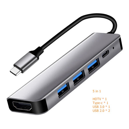 USB-C Hub Adapter – 4K HDMI, SD/TF Card Reader, USB 3.0 & Charging Dock for MacBook & Devices