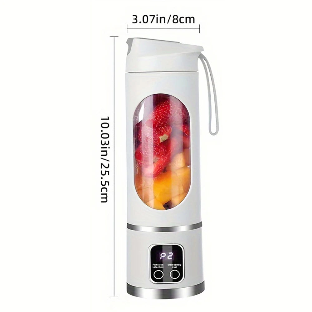 Portable Electric Juicer 450ml – USB Rechargeable Mini Blender Bottle for Travel & Home
