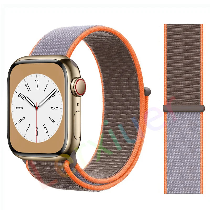 Nylon Loop Strap for Apple Watch Band 46mm 44mm 40mm 42mm 45mm 41mm 49mm 44 mm Bracelet iWatch Series Ultra 2 11 10 9 SE 7 6 5 4