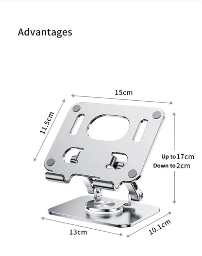 360° Rotating Tablet Stand – Adjustable Foldable Aluminum Holder for iPad & Phone