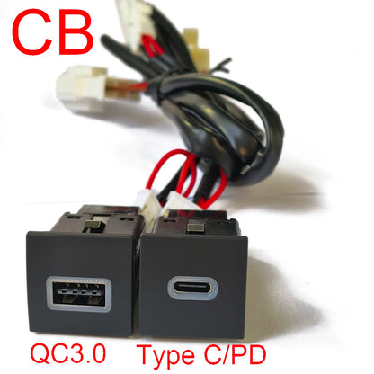 Fast Charging Car USB Adapter (PD & QC3.0 Power Button)