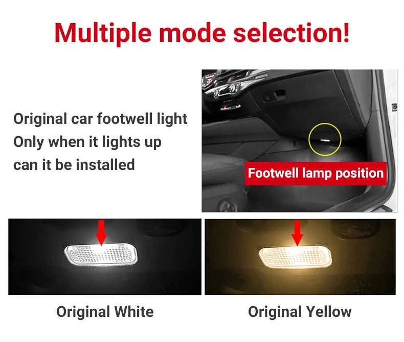 Car Interior Ambient LED Lights Kit (Footwell Lighting)