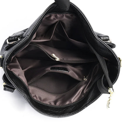Genuine Soft Leather Women’s Handbag – Large Capacity Top Handle Shoulder & Crossbody Bag