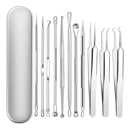 4–11PCS Blackhead Removal Tool Kit – Tweezers & Acne Needle Set