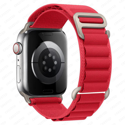 Nylon Alpine Strap for Apple Watch – Adjustable Sport Band (40–49mm, Ultra & Series Compatible)